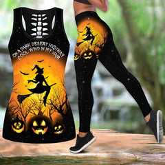 Halloween Yellow Witch Trousers Sleeveless Top Digital Printing Casual Suit Home Clothes