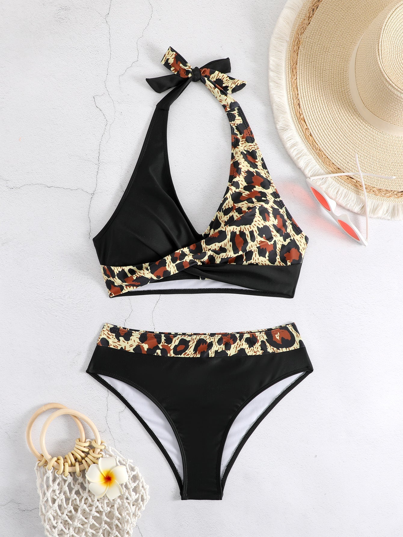Cross-Over Bikini Two-Piece Set in Multiple Colors