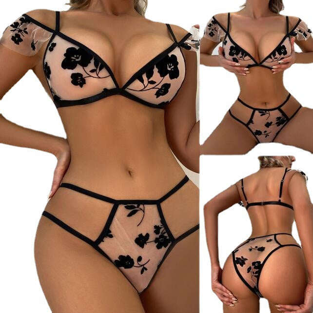 Hollow Temptation Sexy Lace See-Through Chest-Revealing Sexy Suit