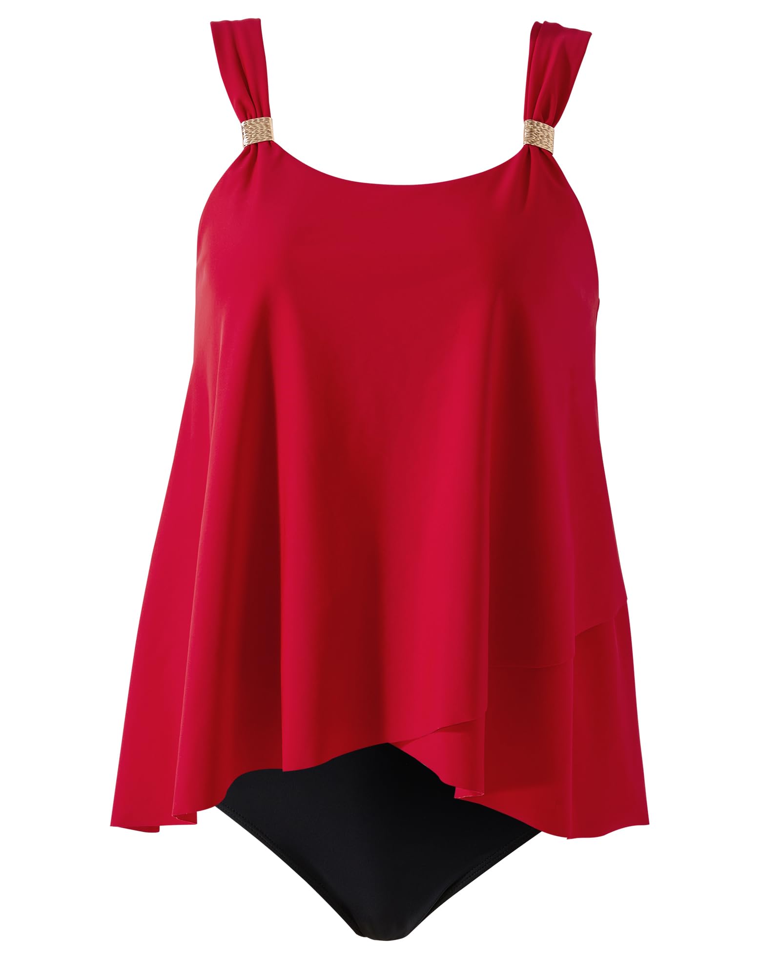 Ruffle High Waisted Swimsuit Tummy Control Tankini Set