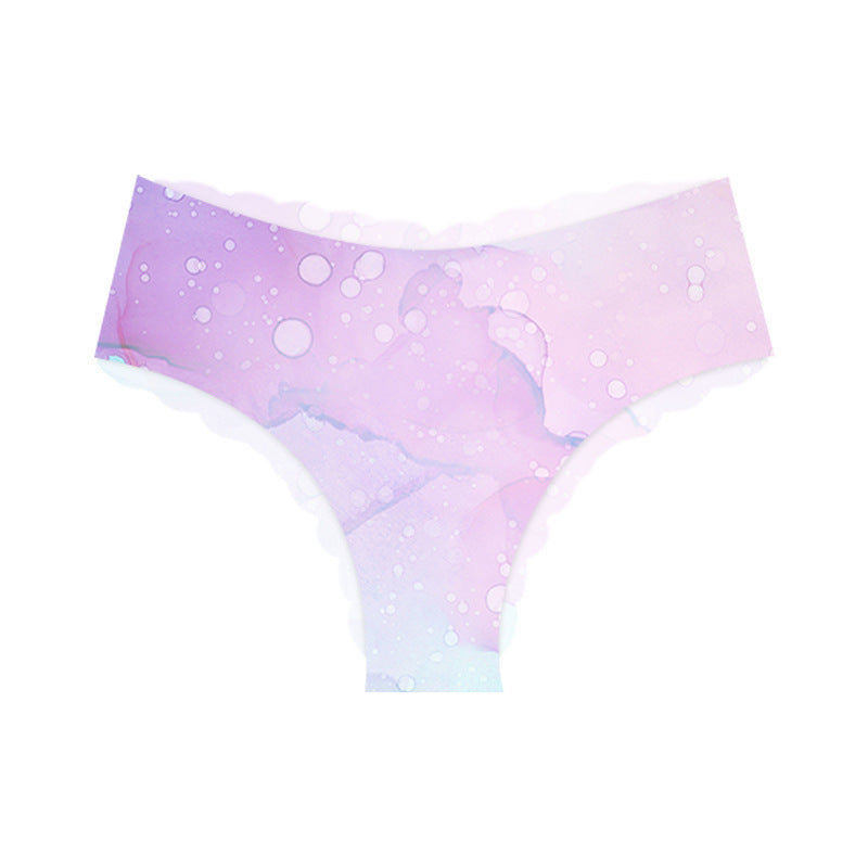 Printed Mid-Low Waist Seamless Sexy Panties