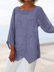 Crew Neck Long Sleeve Paneled Holiday Shirts