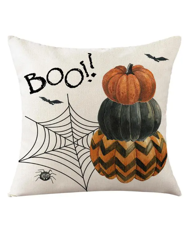 Halloween Letter Pumpkin Graphic Print Pillow Covers Home Decor Sofa Throw Pillow Case Cushion Covers