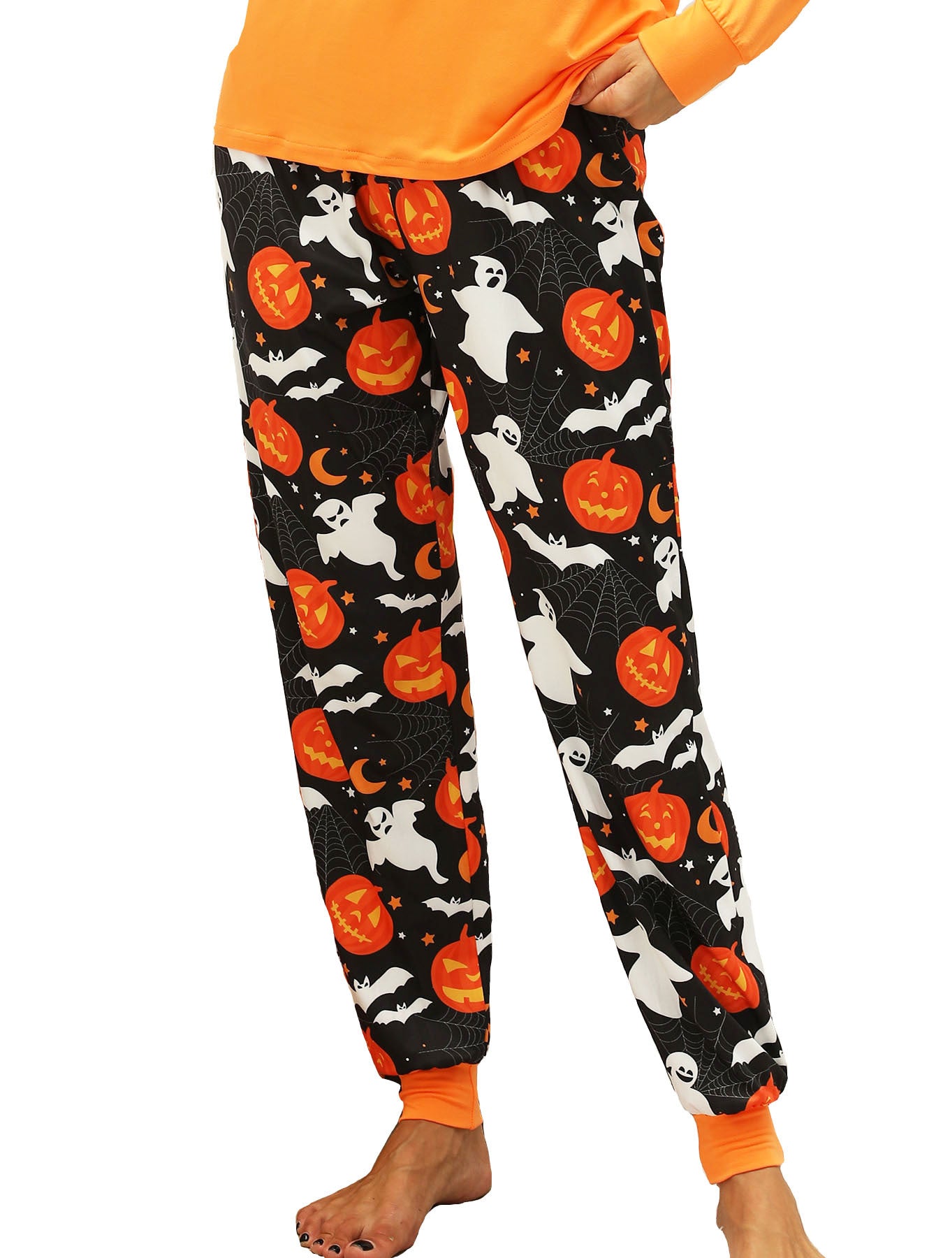 Halloween Women's Printed Autumn And Winter Long-Sleeved Trousers Home Wear Suit