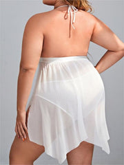 Plus Size Sexy Lingerie Nightgown Backless Suspender Deep V Temptation Passionate Perspective