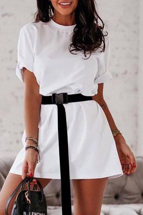 Casual T-Shirt Dress With Belt