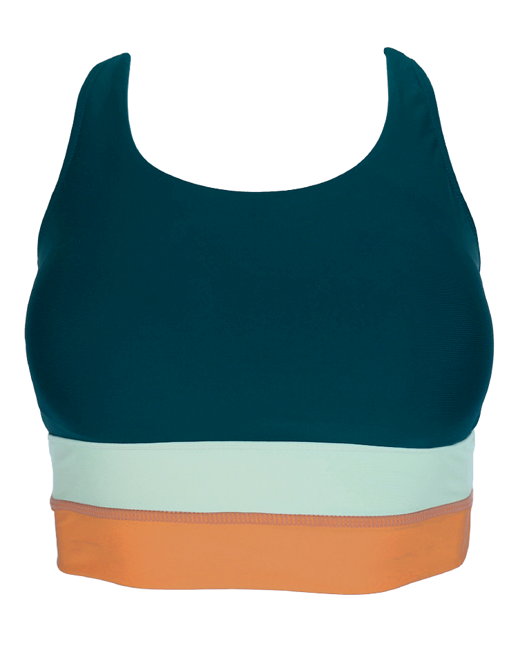High-Waist Square Neck Laguna Cut Back Crop Bikini Set