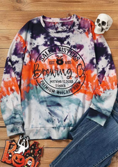 Halloween Tie Dye Witches Pullover Sweatshirt