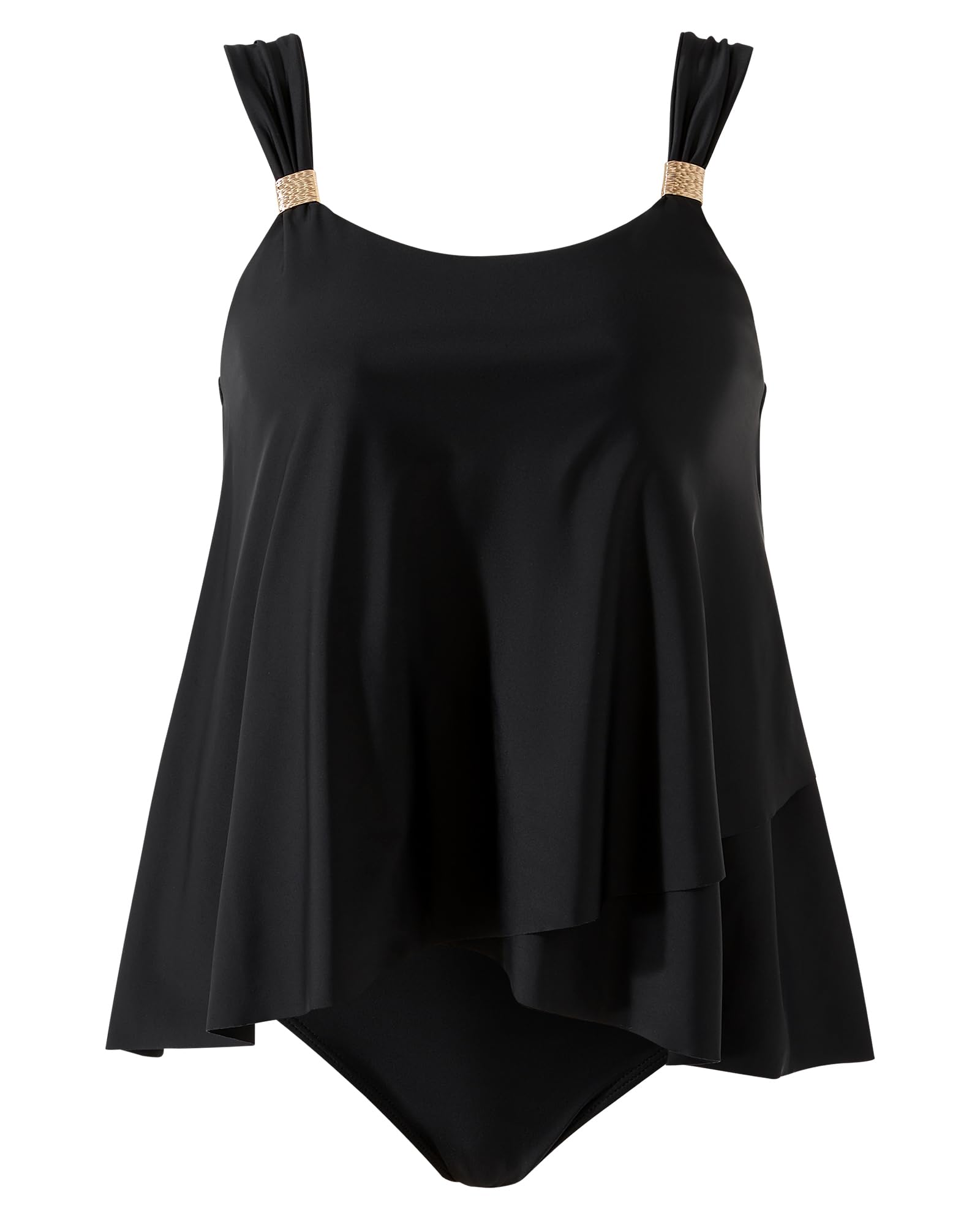 Ruffle High Waisted Swimsuit Tummy Control Tankini Set