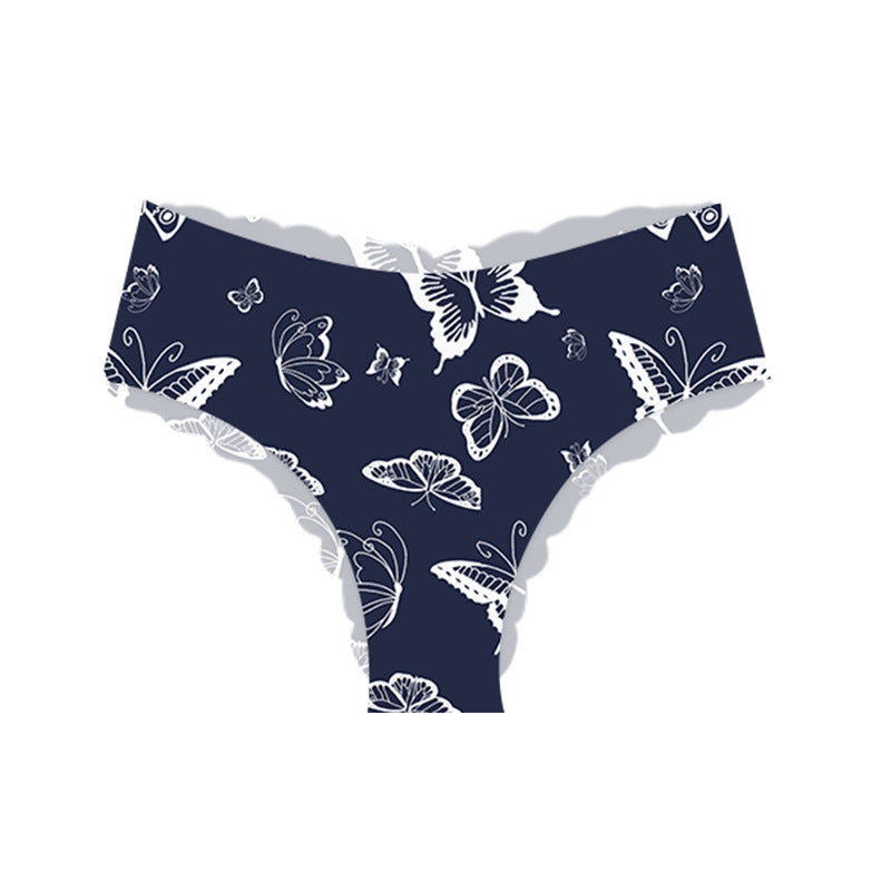 Printed Mid-Low Waist Seamless Sexy Panties