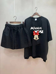 Wide-Leg Three-Quarter Pants Cute Loose T-Shirt Two-Piece Suit