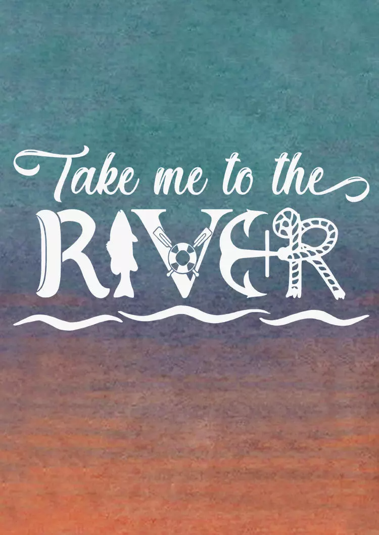 Take Me To The River Gradient Anchor Racerback Tank