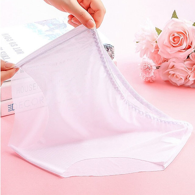 Women's Panties Pure Color Sexy Uniforms Comfort See Through Daily