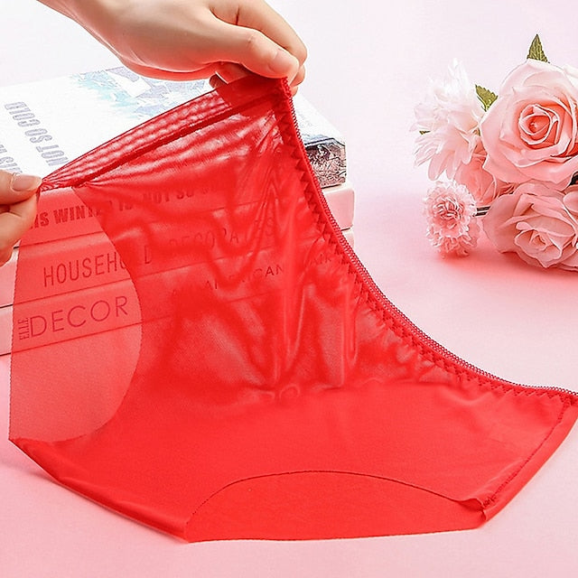 Women's Panties Pure Color Sexy Uniforms Comfort See Through Daily