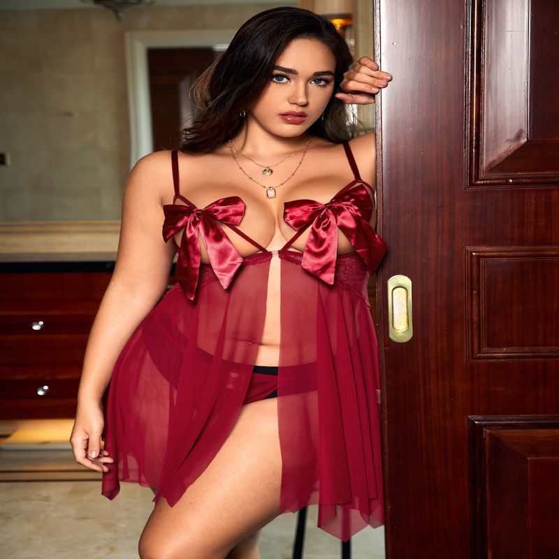 Plus Size Sexy Lingerie Temptation Foreign Trade Mesh Perspective