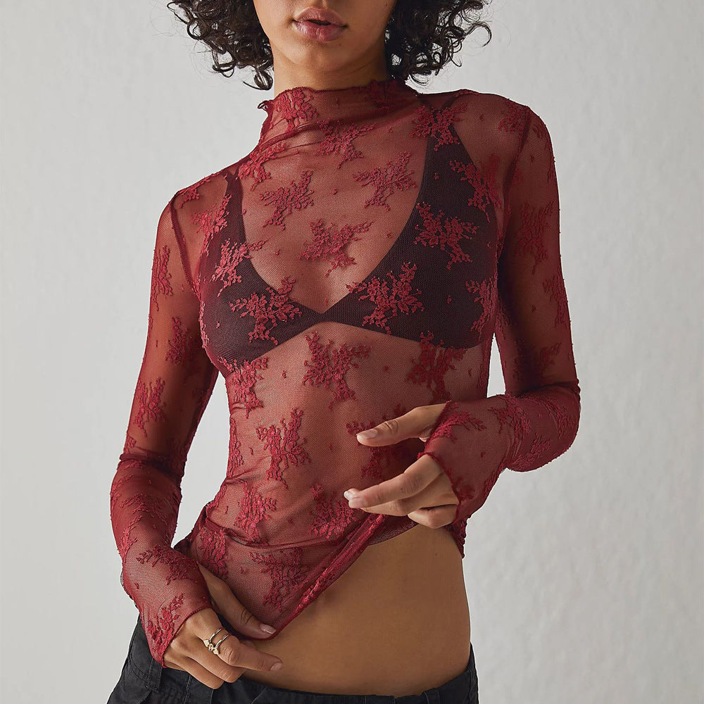 See-Through Lace Mesh Multi-Color Sexy T-shirt