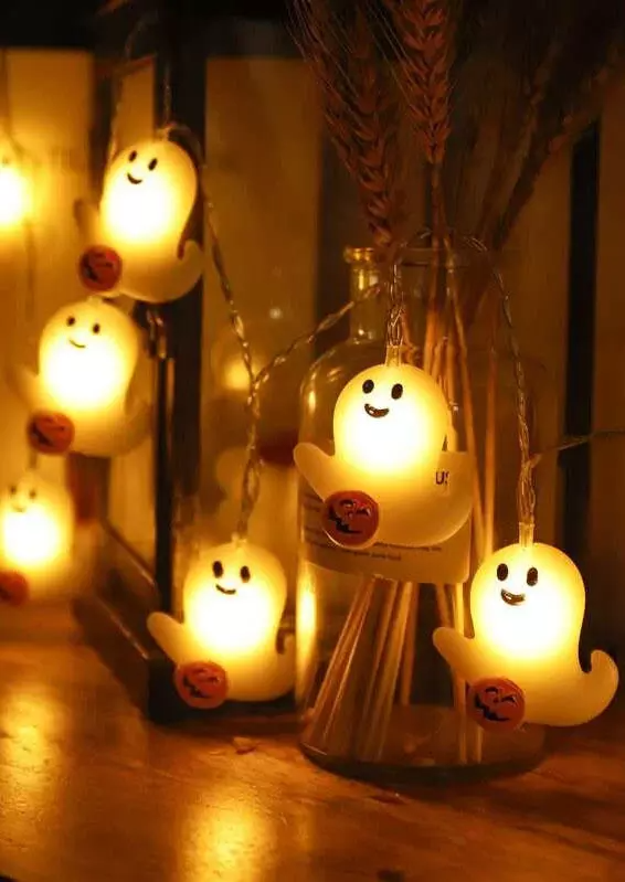 Halloween Ghost Pumpkin Face LED String Lights Ornament