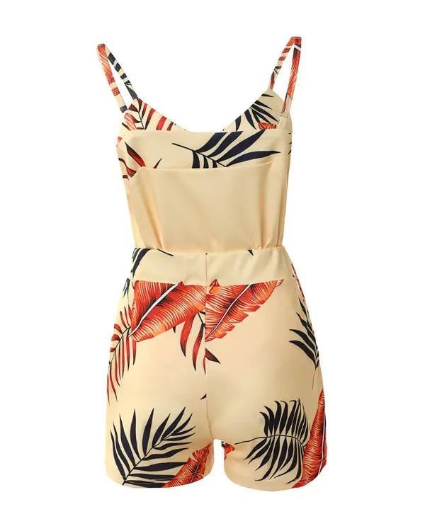 Leaf Print Cami Top & Shorts Set