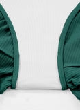 Solid Color High Waist Pleated Skirt With One Side Tie Swim Short