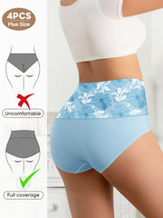 Printed Breathable High-Waisted Tummy-Control Sexy Underwear