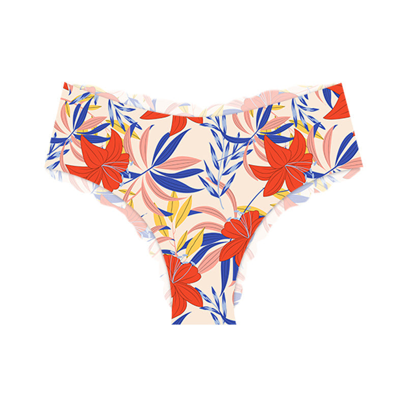 Printed Mid-Low Waist Seamless Sexy Panties