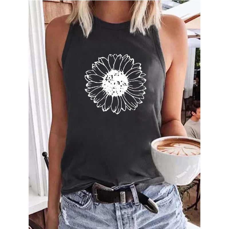 Women's Printed Vest Pullover Top