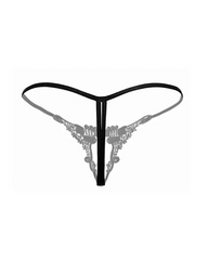 Guipure Lace Beaded Thong