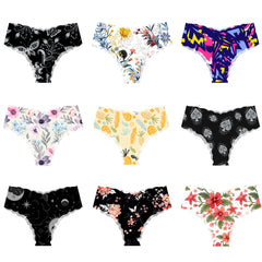 Printed Mid-Low Waist Seamless Sexy Panties