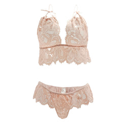 Lace Hollow Sexy Bra Shorts Set