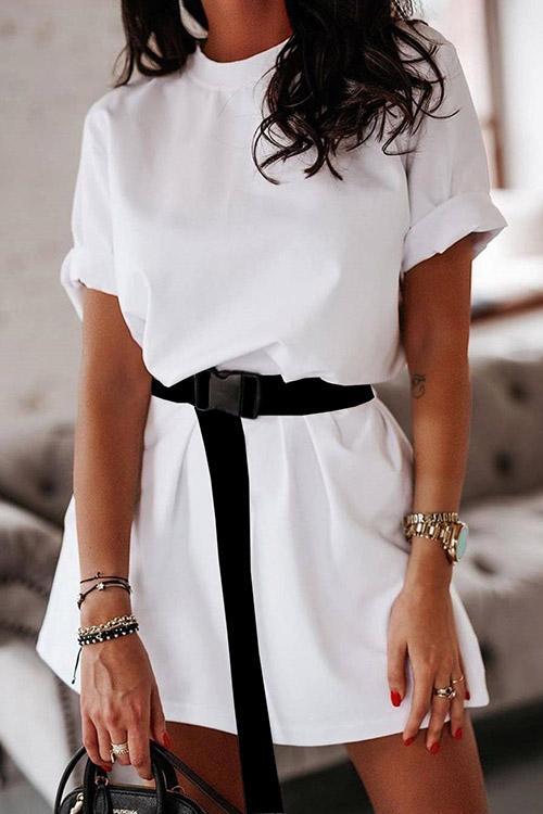 Casual T-Shirt Dress With Belt