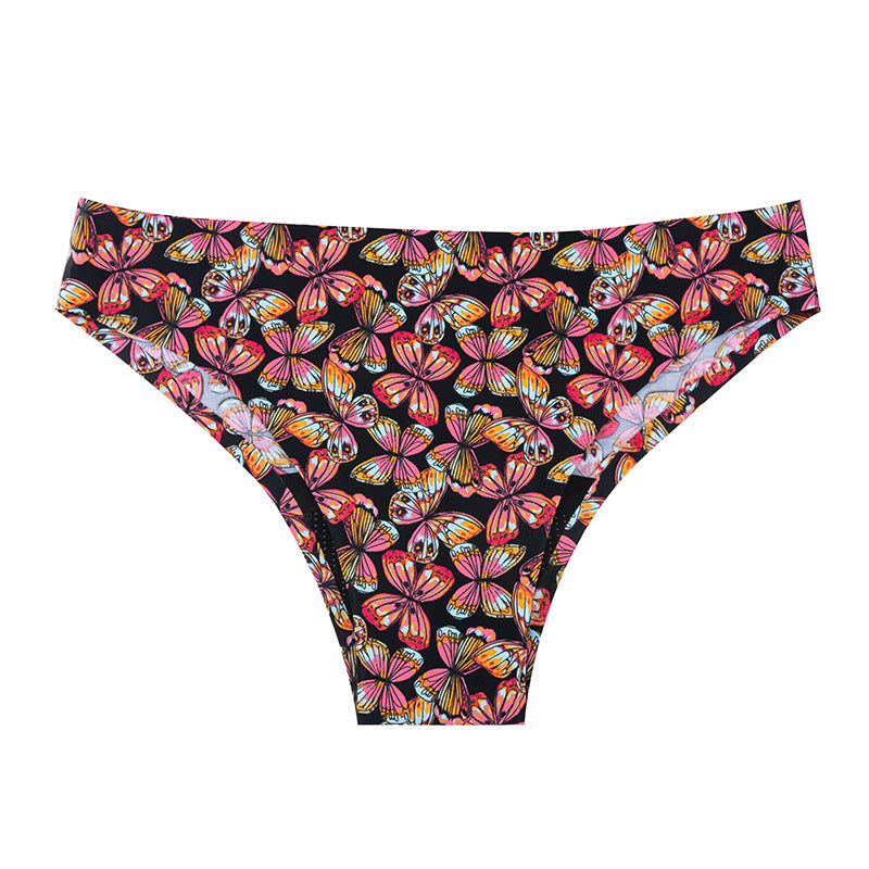 Seamless Anti-Leakage Printed Four-Layer Ice Silk Physiological Menstrual Swimming Trunks
