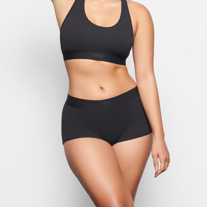 Pure Cotton Mid-Waist Sexy Breathable Seamless Anti-Slip Briefs