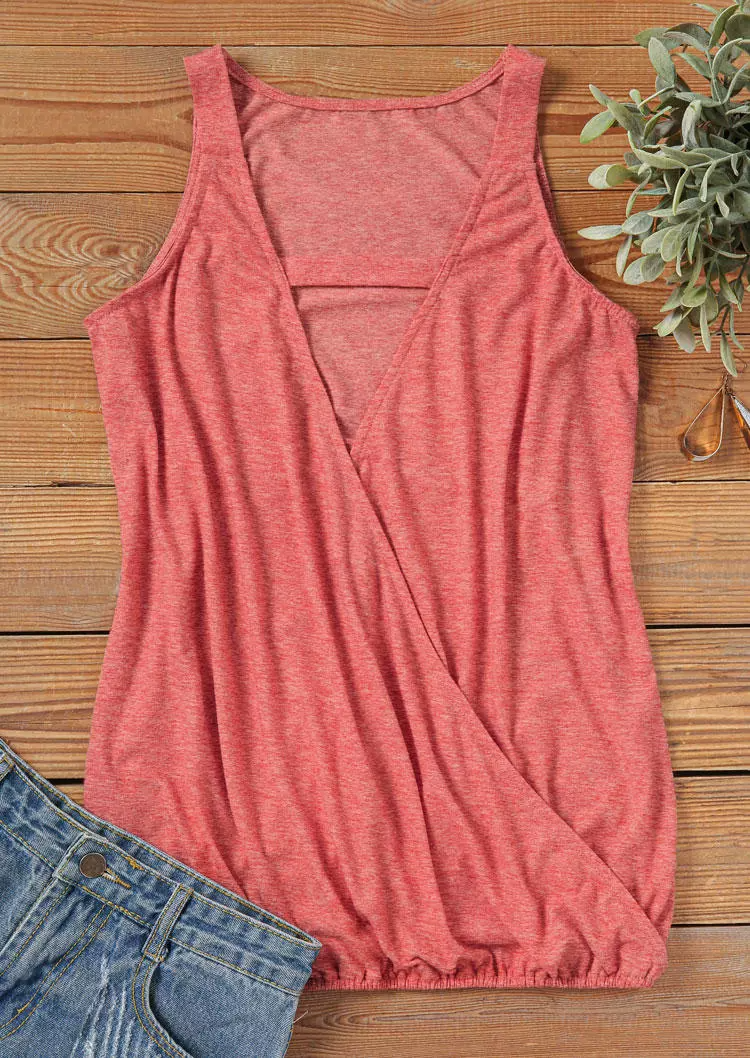 Hollow Out Wrap Sleeveless Camisole