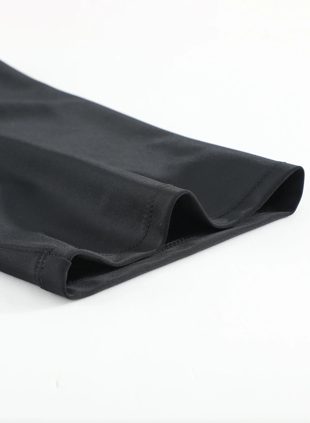 Black Quick-drying Conservative High Waist Swim Short