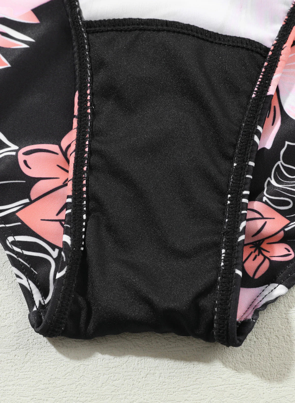 Floral Print Simple High Waist Swim Short