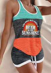 The Only B.S I Need Is Beer And Sunshine Tank And Shorts Pajamas Set