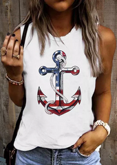 Anchor American Flag O-Neck Tank