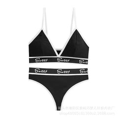 Sexy Triangle Cup Sports Bra Set