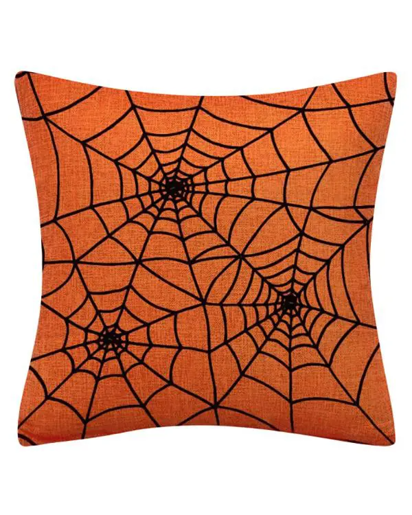 Halloween Pillow Case Orange and Black Pillow Cover Happy Halloween Sofa Bed Throw Cushion Cover Decoration