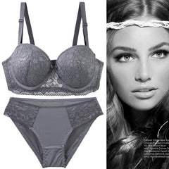 Sexy Lace Bra Set With Underwire And Push-Up Design
