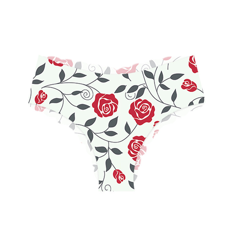 Printed Mid-Low Waist Seamless Sexy Panties