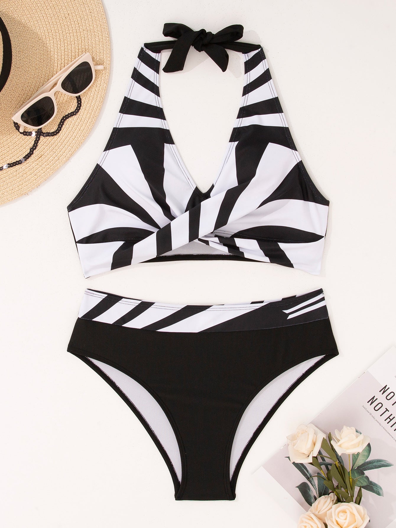 Cross-Over Bikini Two-Piece Set in Multiple Colors