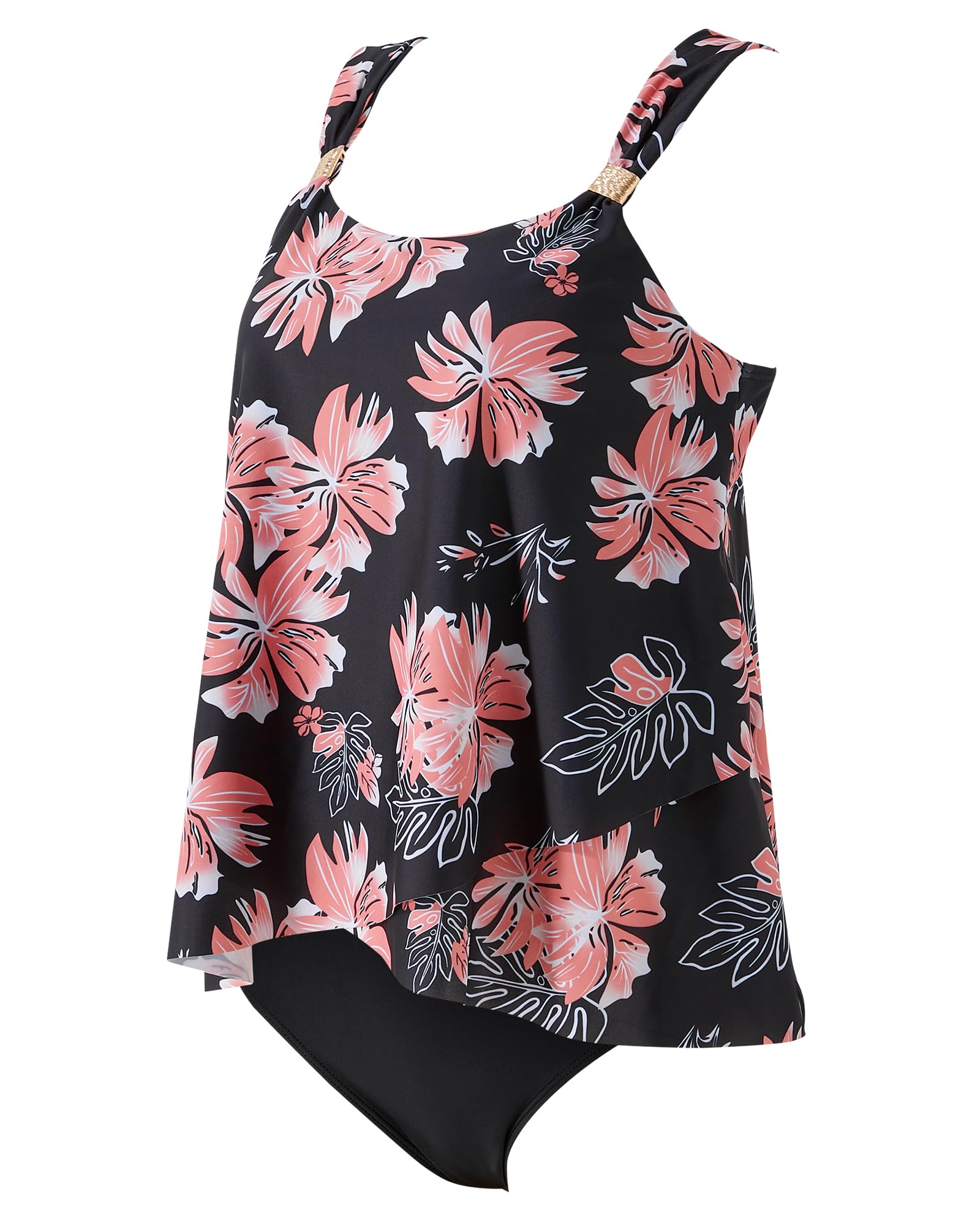 Ruffle High Waisted Swimsuit Tummy Control Tankini Set