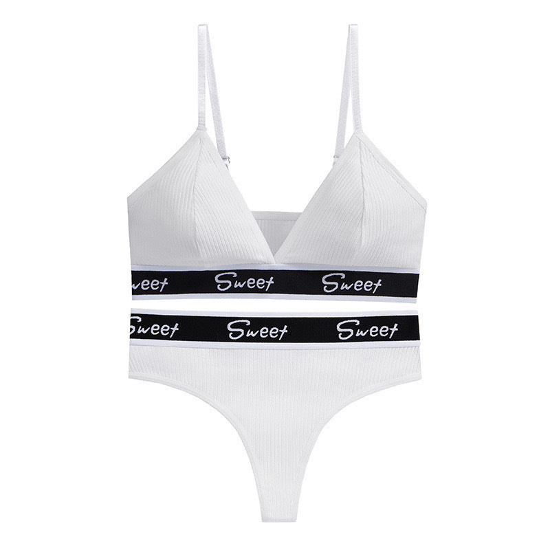 Sexy Triangle Cup Sports Bra Set