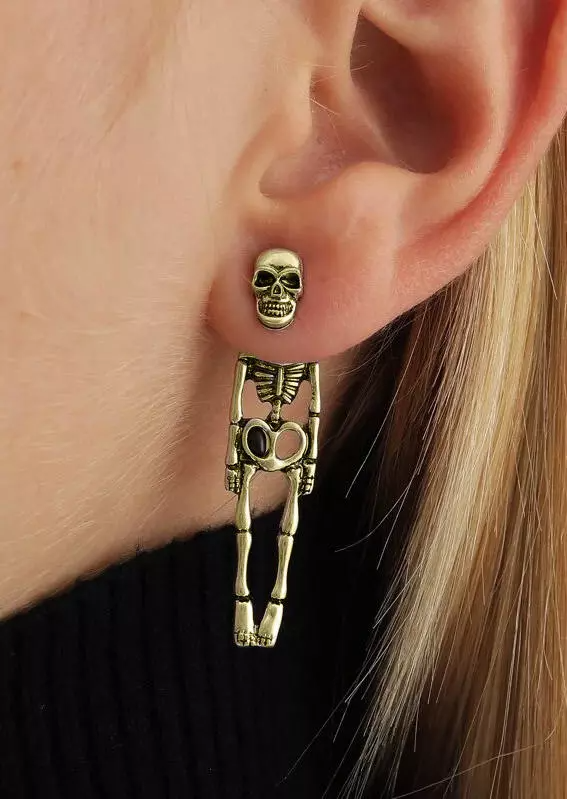 Halloween Skeleton Gothic Stud Earrings