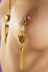 Erotic lingerie accessory. Non piercing nipples jewellery. Mature gift.