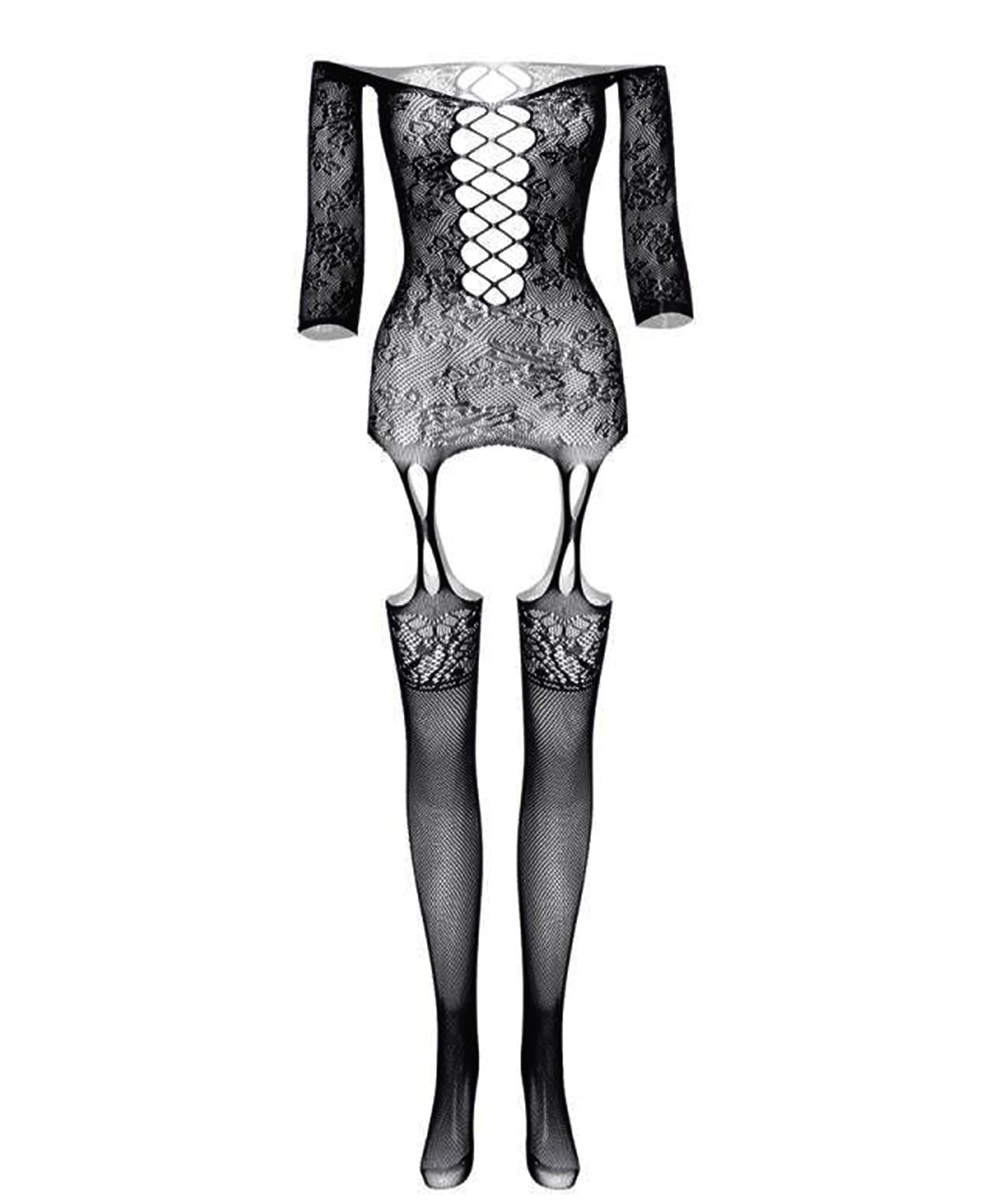 Fishnet Bodystocking Crotchless Bodysuit Sexy Tights Soft Lingerie