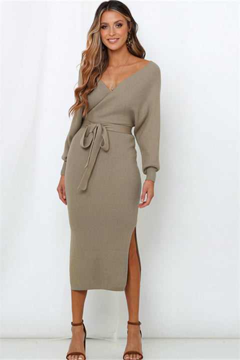 Casual Long Sleeve Winter Knitted Dress