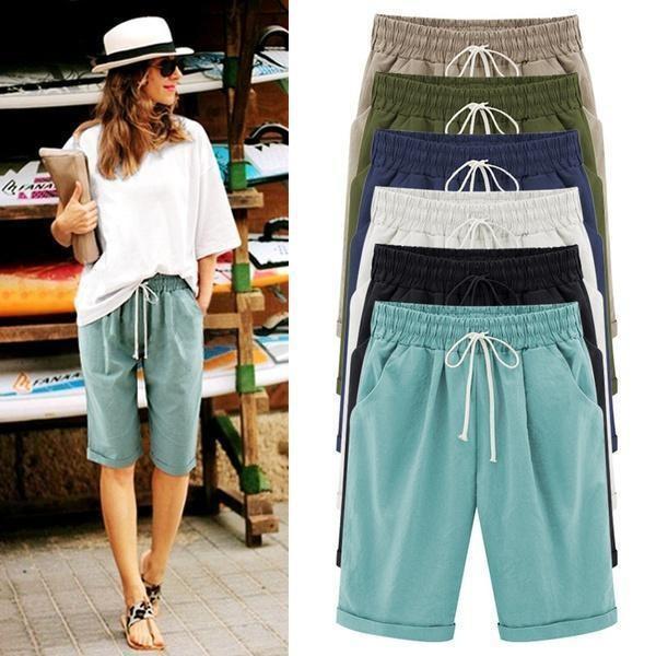 6 Color Plus Size Pockets  Beach Wear Casual Shorts