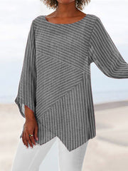 Crew Neck Long Sleeve Paneled Holiday Shirts